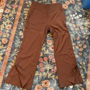 Athleta Venice Pant Flare Leg Split Hem Mahogany